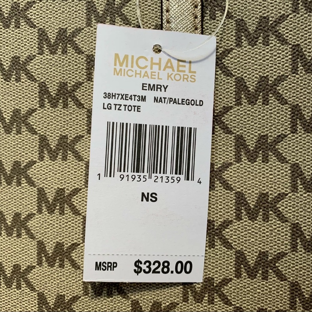 MICHAEL KORS EMRY Pale Gold Large Top Zip Tote - Picture 12 of 12
